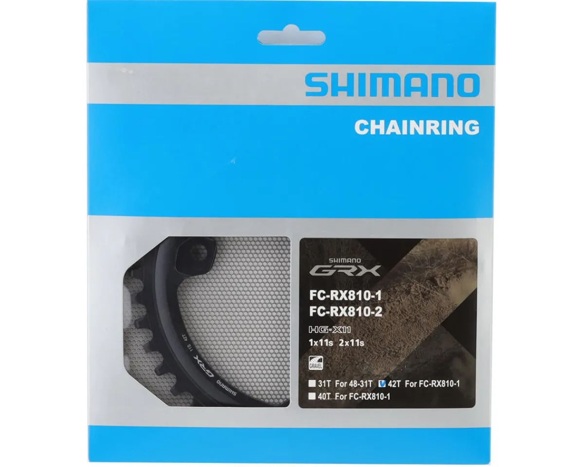 Shimano Chainrings & Accessories|Replacement Parts|FC-RX810 Chainring (Black) (110mm Asymmetric BCD) (1 x 11 Speed) (Single) (42T)