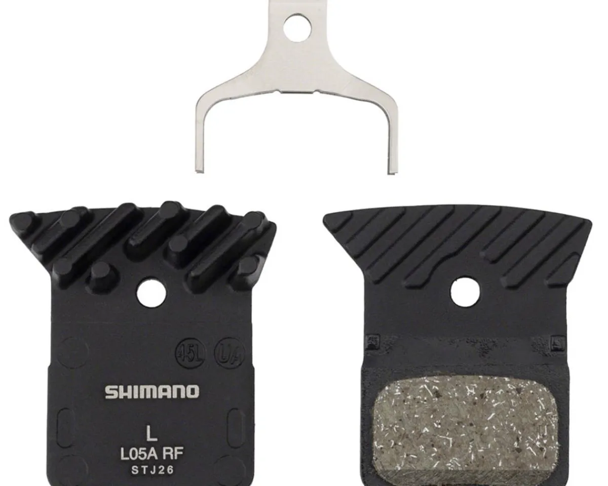 Shimano Replacement Parts|Brakes|L05A-RF Disc Brake Pad & Spring Bulk Pack (Resin Compound) (Finned Alloy Back Plate) (Box/25 Pair)