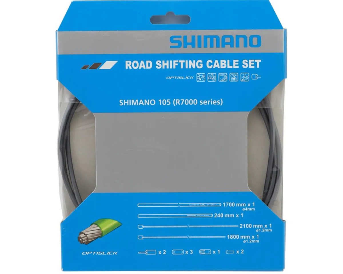 Shimano Cables & Housing|Holiday Shopping|105 R7000 Road Optislick Derailleur Cable & Housing Set (Grey) (1.2mm) (1800/2100mm)