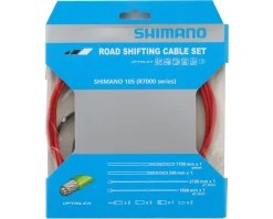Shimano Replacement Parts|Cables & Housing|105 R7000 Road Optislick Derailleur Cable & Housing Set (Red) (1.2mm) (1800/2100mm)