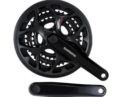 Shimano Cranksets & Parts|Holiday Shopping|Tourney FC-A073 Crankset (Black) (3 x 7/8 Speed) (Square Taper) (170mm) (50/39/30T) (Riveted) (w/ Chain Guard)