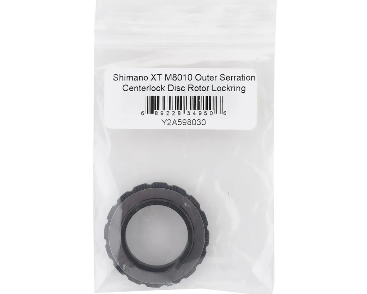 Shimano Brakes|XT M8010 Outer Serration Centerlock Disc Rotor Lockring (Black) (Single) (For 12/15/20mm Axle Hubs)
