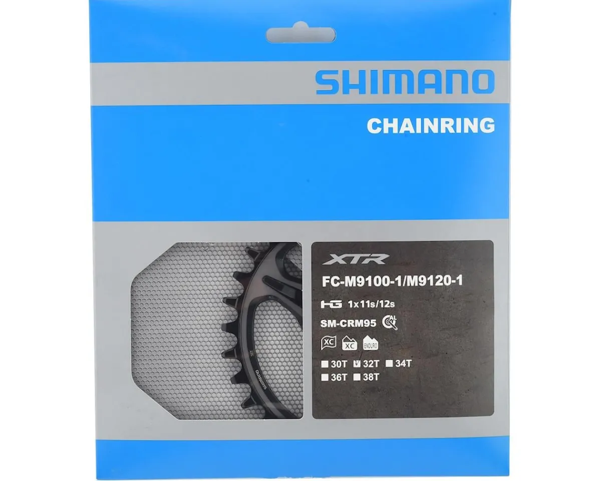 Shimano Chainrings & Accessories|Replacement Parts|XTR M9100 SM-CRM95 Direct Mount Chainring (Black) (1 x 12 Speed) (Single) (32T) (0mm Offset)