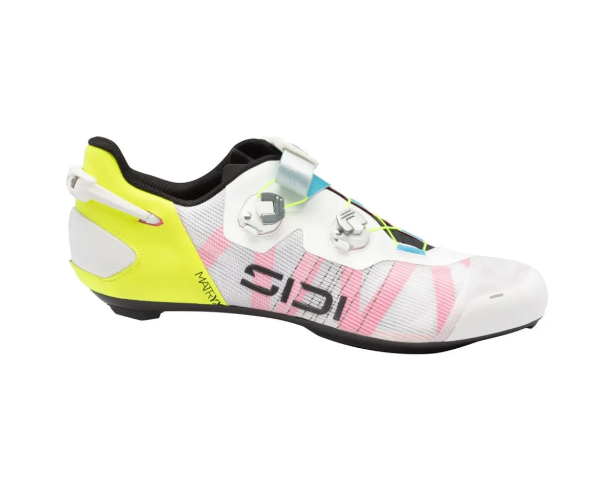 Sidi Shoes|High Vis & Reflective|Wire 3 Road Shoes (White/Yellow Fluo) (40) (Millenium Fit)
