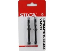 Silca Tubeless Tire Tools|Tubeless Accessories|Ultimate Tubeless Presta Valves (Black) (50mm) (Pair)