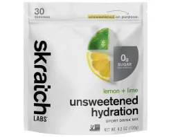 Skratch Labs Nutrition & Skin Care|Unsweetened Hydration Sport Drink Mix (Lemon + Lime) (30-Serving Resealable Bag)