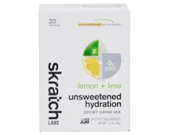 Skratch Labs Nutrition & Skin Care|Unsweetened Hydration Sport Drink Mix (Lemon + Lime) (Single Serving) (20-Pack)