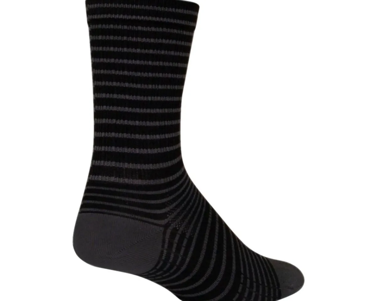 Sockguy Clothing Accessories|Holiday Shopping|6" SGX Socks (Black Stripes) (S/M)