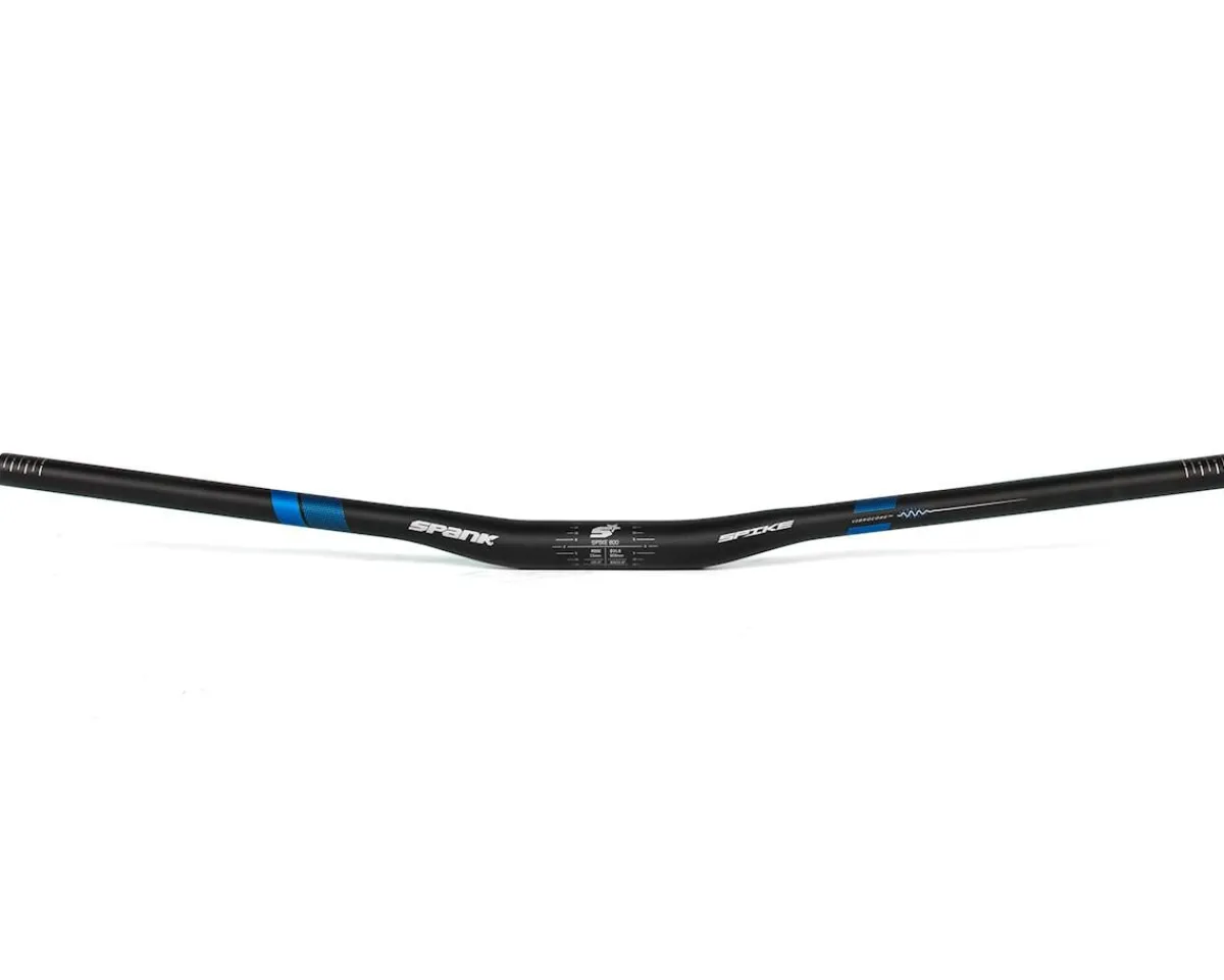 Spank Handlebars|SPIKE 800 Vibrocore Mountain Bike Handlebar (Black/Blue) (31.8mm) (15mm Rise) (800mm) (4/8° Sweep)