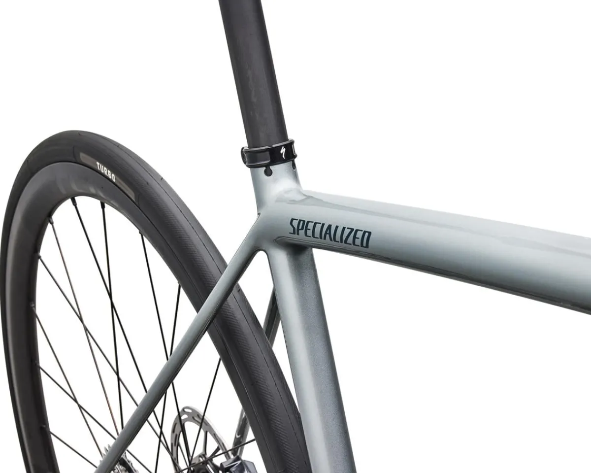 Specialized Road Bikes|Specialized Bikes|Aethos 2 Pro (Gloss Shadow Silver/Emerald Metallic) (56cm) (SRAM AXS)