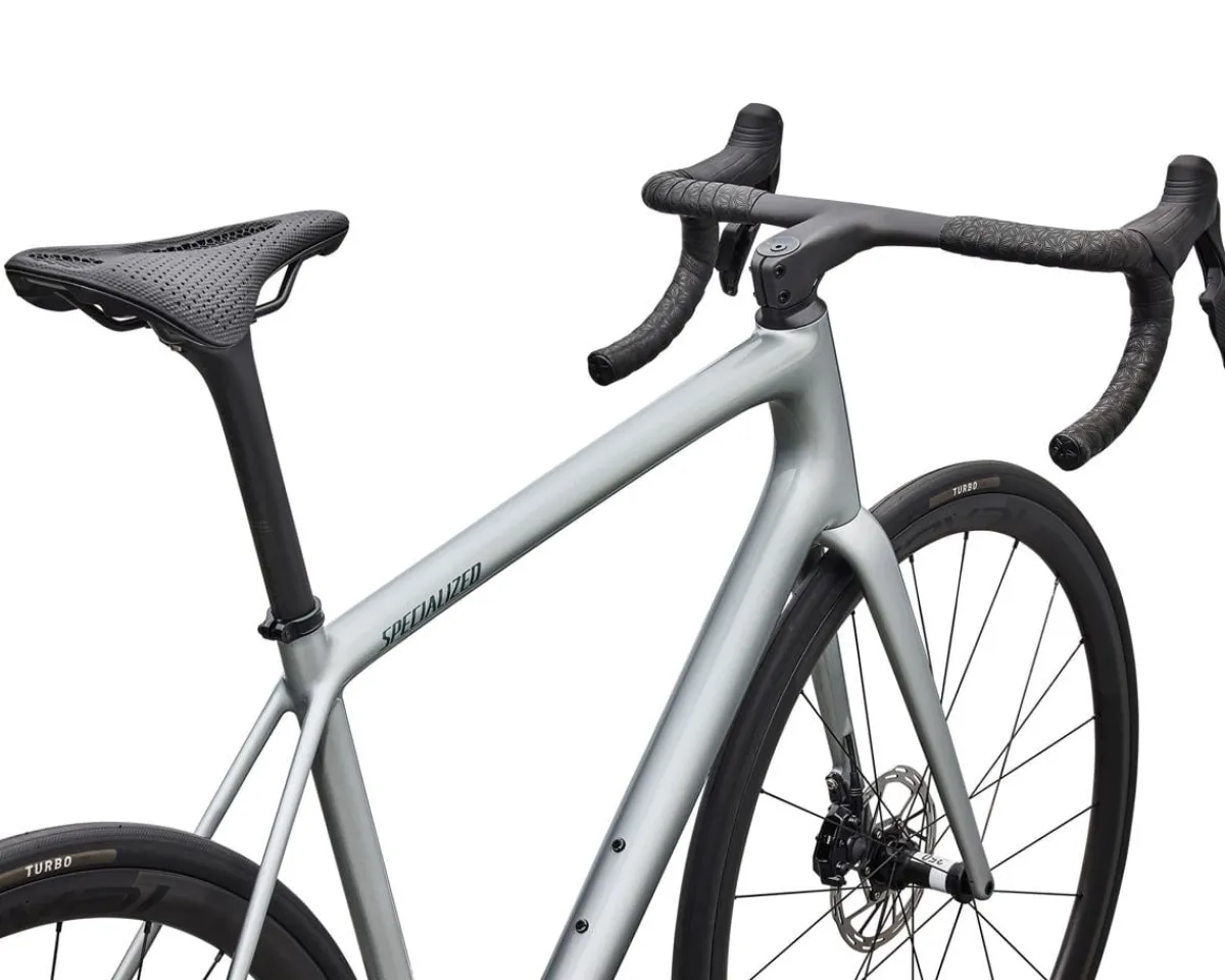 Specialized Road Bikes|Specialized Bikes|Aethos 2 Pro (Gloss Shadow Silver/Emerald Metallic) (56cm) (SRAM AXS)