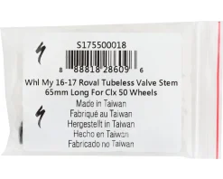 Specialized Tubeless Tire Tools|Tubeless Accessories|Roval CLX 50 Tubeless Valve Stem (Black) (65mm) (1)