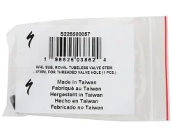 Specialized Tubeless Tire Tools|Tubeless Accessories|Roval Tubeless Valve Stem For Threaded Valve Hole (Black) (1) (37mm)