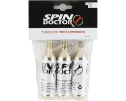 Spin Doctor Pumps & Co2|Pumps & Co2|Threaded CO2 Cartridges (Silver) (3 Pack) (16g)