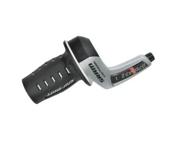 SRAM Shifters|Centera Twist Shifters (Black/Silver) (Pair) (3 x 9 Speed) (For Shimano Derailleurs)