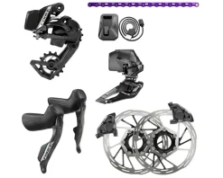 SRAM Groupsets|Force 2x Road Groupset (Black) (2 x 12 Speed) (E1) (w/Purple Chain)
