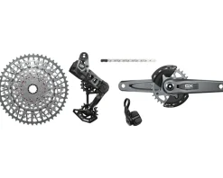 SRAM Electronic Shifting|Groupsets|GX Eagle T-Type Transmission AXS Groupset (Black/Silver) (12 Speed) (175mm) (32T) (UDH)