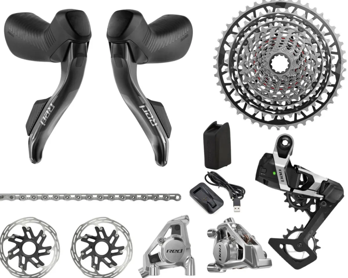 SRAM Electronic Shifting|Groupsets|RED XPLR AXS Gravel Groupset (Black) (1 x 13 Speed) (10-46T) (E1) (UDH)