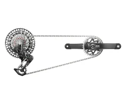 SRAM Electronic Shifting|Holiday Shopping|XX SL Eagle Transmission AXS Groupset (Black/Silver) (T-Type) (165mm) (34T) (1 x 12 Speed) (DUB) (55mm Chainline) (UDH)