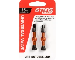 Stan's Tubeless Tire Tools|Tubeless Accessories|Alloy Tubeless Valves (Orange) (Pair) (35mm)
