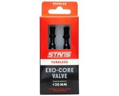 Stan's Tubeless Tire Tools|Tubeless Accessories|Exo-Core Tubeless Valve Stems (Black) (Pair) (37mm)
