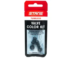Stan's Tubeless Tire Tools|Tubeless Accessories|Tubeless Valve Color Kit (Black) (Pair)