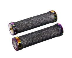Supacaz Grips & Handlebar Tape|Diamond Kush Locking Grips (Black/Oil Slick)