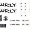 Surly Frame Protection & Decals|Bridge Club Frame Decal Set (Black w/ Mushrooms)
