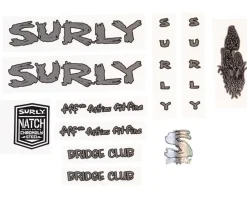 Surly Frame Protection & Decals|Bridge Club Frame Decal Set (Dark Metallic Grey)