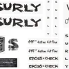 Surly Frame Protection & Decals|Cross Check Frame Decal Set (Black) (w/Scissors)