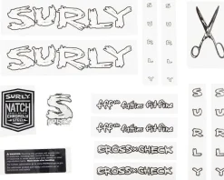 Surly Frame Protection & Decals|Cross Check Frame Decal Set (White) (w/Scissors)