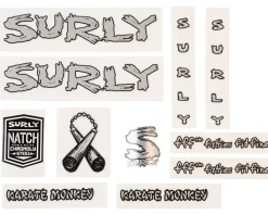 Surly Frame Protection & Decals|Karate Monkey Frame Decal Set (Metallic Silver)