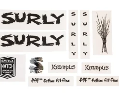 Surly Frame Protection & Decals|Krampus Decal Set (Metallic Black)