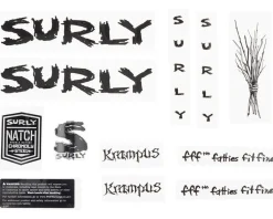 Surly Frame Protection & Decals|Krampus Frame Decal Set (Black w/Sticks)