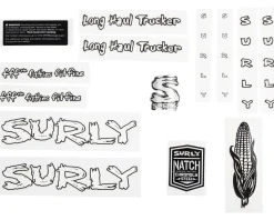 Surly Frame Protection & Decals|LHT Decal Set (White)