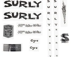 Surly Frame Protection & Decals|Ogre Frame Decal Set (Black w/ Torch)