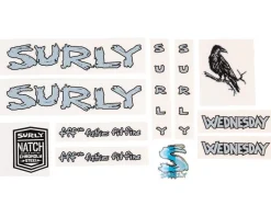 Surly Frame Protection & Decals|Wednesday Decal Set (Light Blue)