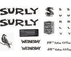 Surly Frame Protection & Decals|Wednesday Frame Decal Set (Black w/ Crow)