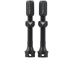 Teravail Tubeless Tire Tools|Tubeless Accessories|Alloy Tubeless Valves (Matte Black) (Pair) (48mm)