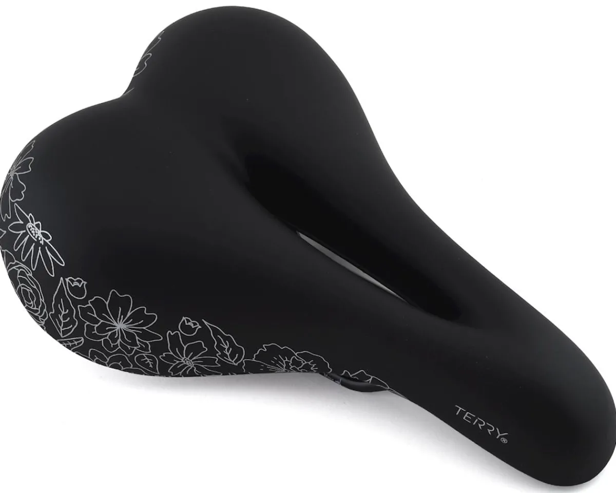 Terry Saddles & Seats|Women's Cite X Gel Saddle (Black/Flower) (Steel Rails) (175mm)