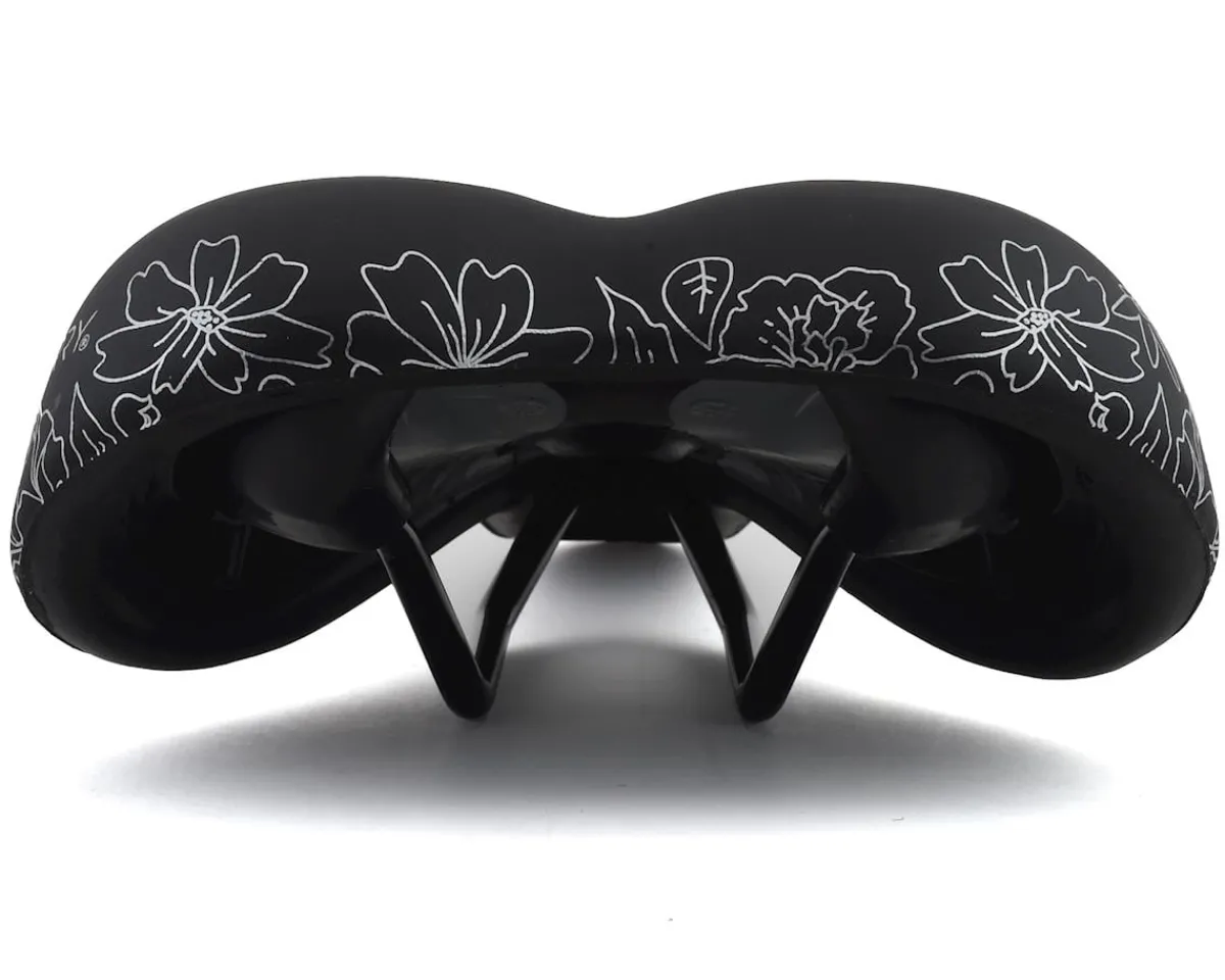 Terry Saddles & Seats|Women's Cite X Gel Saddle (Black/Flower) (Steel Rails) (175mm)
