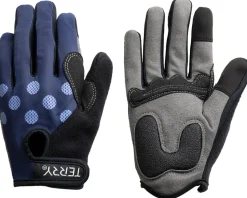 Terry Clothing Accessories|Clothing Sale|Women's Full Finger T-Gloves (Navy Dots) (S)