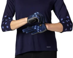 Terry Clothing Accessories|Clothing Sale|Women's Full Finger T-Gloves (Navy Dots) (S)