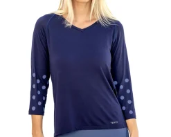 Terry Clothing Sale|Women'S|Women's Merino 3/4 Sleeve Top (Navy) (S)