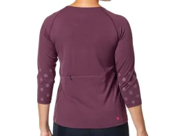Terry Women'S|Jerseys|Women's Merino 3/4 Sleeve Top (Wine Dots) (S)