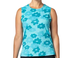 Terry Clothing Sale|Women'S|Women's Soleil Split Tank Sleeveless Jersey (Blue Daisy) (S)
