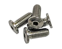 Terske Bottle Cages & Mounts|Ultra-Low Head Titanium Bottle Cage Bolts (Natural Ti) (12 Pack)