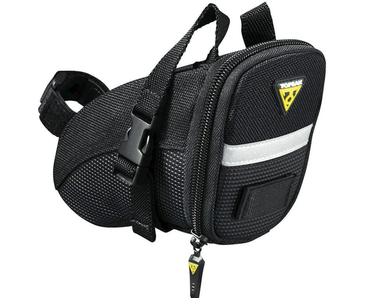 Topeak Bags & Packs|Saddles & Seats|Aero Wedge Saddle Bags (Black) (w/Strap) (S)