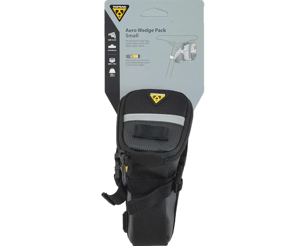 Topeak Bags & Packs|Saddles & Seats|Aero Wedge Saddle Bags (Black) (w/Strap) (S)
