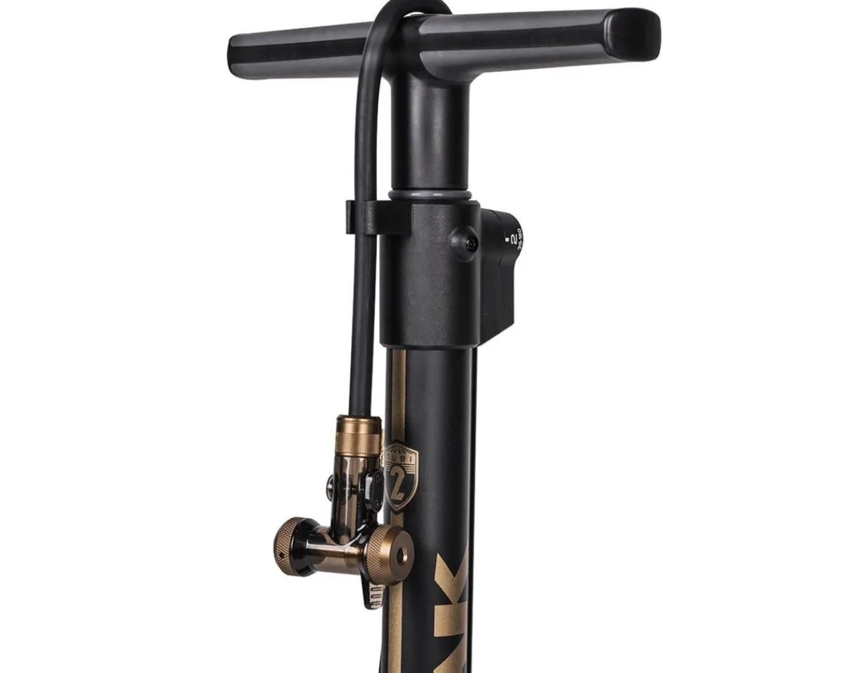 Topeak Pumps & Co2|Pumps & Co2|JoeBlow Tubi 2Stage Floor Pump (Black/Gold) (For Tubeless & Tubed)